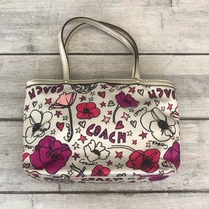 NWOT Coach Pink Floral Mini Bag